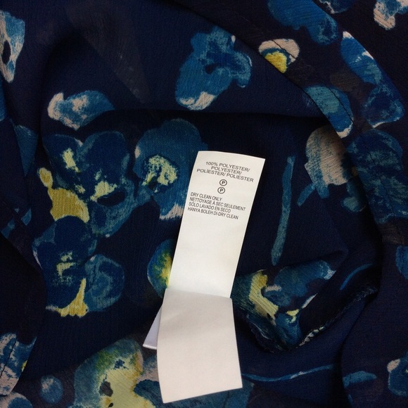Lucky Brand Navy Floral Peasant Popover Blouse - Picture 3 of 6